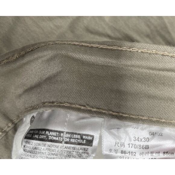 Levi Pants Strauss Mens 34x30 KhakiBeige 511Straight Leg Uniform Work Classicore - Picture 7 of 10